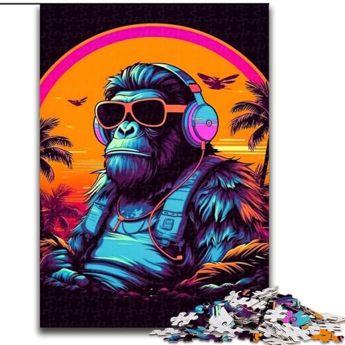 1000-teiliges Puzzle AFFE, DJ-Musik, Holzpuzzle, Größe 50x75cm, Familienaktivität, Heimdekoration zum Selbermachen 1000-teiliges Puzzle AFFE, DJ-Musik, Holzpuzzle, Größe 50x75cm, Familienaktivität, Heimdekoration zum Selbermachen von ZKYUBEK