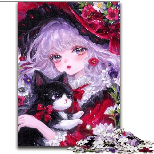 1000-teiliges Puzzle Anime-Mädchen, Holzpuzzle für Erwachsene, 26x38cm, anspruchsvolles DIY-Denkspiel für Teenager von ZKYUBEK