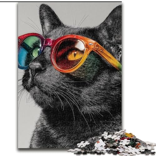 1000-teiliges Puzzle Art Cat aus Holz, 50x75cm, anspruchsvolles Denkspiel – entspannendes Spielzeug für Teenager 1000-teiliges Puzzle Art Cat aus Holz, 50x75cm, anspruchsvolles Denkspiel – entspannendes Spielzeug für Teenager von ZKYUBEK