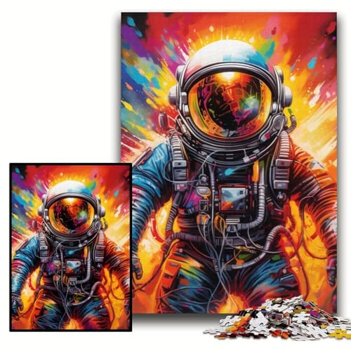 1000-teiliges Puzzle Astronaut Holzpuzzle 50x75cm Perfekt für Halloween, Weihnachten, Geburtstagsgeschenk von ZKYUBEK