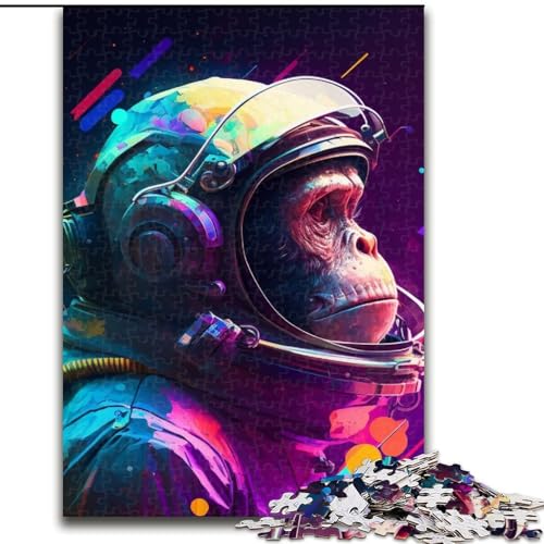 1000-teiliges Puzzle Astronaut Schimpanse, Größe 50x75cm, anspruchsvolles Denkspiel für Teenager, unterhaltsames interaktives Spiel für die ganze Familie von ZKYUBEK