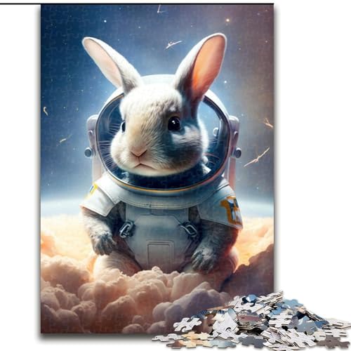1000-teiliges Puzzle Astronautenhase aus Karton, Größe 26x38cm, anspruchsvolles Denkspiel – entspannendes Spielzeug für Teenager von ZKYUBEK