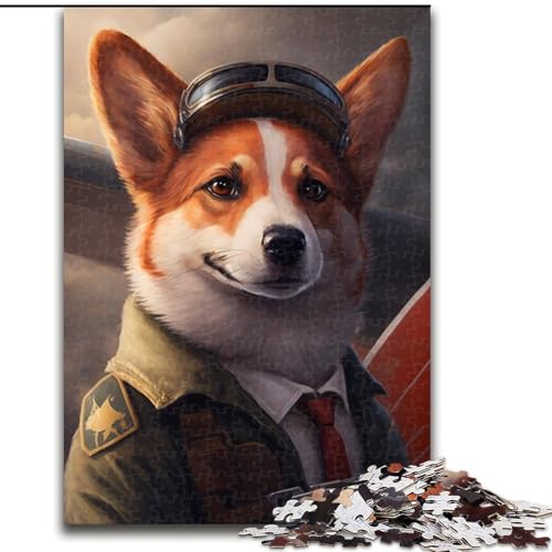 1000-teiliges Puzzle Aviator Corgi, anspruchsvolle Puzzles, Größe 50x75cm, anspruchsvolles Denkspiel – entspannendes Spielzeug für Teenager von ZKYUBEK