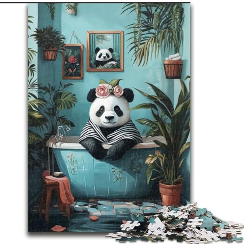 1000-teiliges Puzzle Badezimmer-Panda aus Karton, 26x38cm, anspruchsvolles Denkspiel – entspannendes Spielzeug für Teenager 1000-teiliges Puzzle Badezimmer-Panda aus Karton, 26x38cm, anspruchsvolles Denkspiel – entspannendes Spielzeug für Teenager von ZKYUBEK