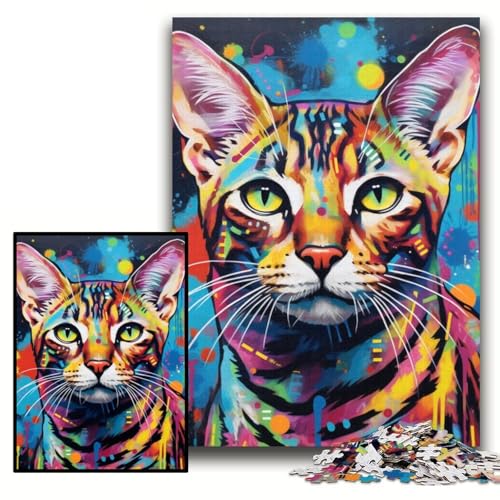 1000-teiliges Puzzle Bengalkatze, Papppuzzle, 26x38cm, Halloween, Weihnachten, Geburtstag 1000-teiliges Puzzle Bengalkatze, Papppuzzle, 26x38cm, Halloween, Weihnachten, Geburtstag von ZKYUBEK
