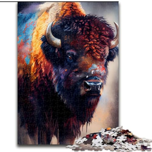 1000-teiliges Puzzle Bison-Tuschemalerei, anspruchsvolle Puzzles, Größe 26x38cm, anspruchsvolles Denkspiel – entspannendes Spielzeug für Teenager von ZKYUBEK