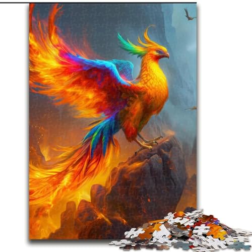 1000-teiliges Puzzle Bunter Phönix, Holzpuzzle, Größe 50x75cm, anspruchsvolles Denkspiel – entspannendes Spielzeug für Teenager von ZKYUBEK