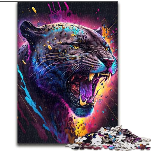 1000-teiliges Puzzle Der aufgeregte Panther, anspruchsvolle Puzzles, Größe 26x38cm, anspruchsvolles Denkspiel – entspannendes Spielzeug für Teenager von ZKYUBEK
