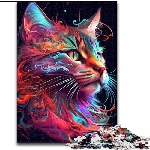 1000-teiliges Puzzle Die zutrauliche Katze, anspruchsvolle Puzzles, Größe 26x38cm, anspruchsvolles Denkspiel – entspannendes Spielzeug für Teenager von ZKYUBEK
