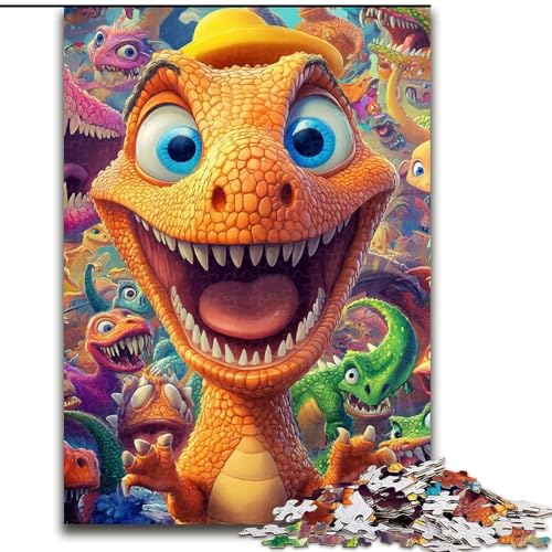 1000-teiliges Puzzle Dinosaurier Holzpuzzle für Erwachsene 50x75cm Herausforderndes DIY-Denkspiel für Teenager von ZKYUBEK