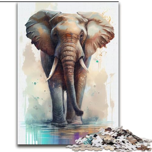 1000-teiliges Puzzle Elefantentier-Holzpuzzle für Erwachsene, Größe 50x75cm, anspruchsvolles DIY-Denkspiel für Teenager 1000-teiliges Puzzle Elefantentier-Holzpuzzle für Erwachsene, Größe 50x75cm, anspruchsvolles DIY-Denkspiel für Teenager von ZKYUBEK
