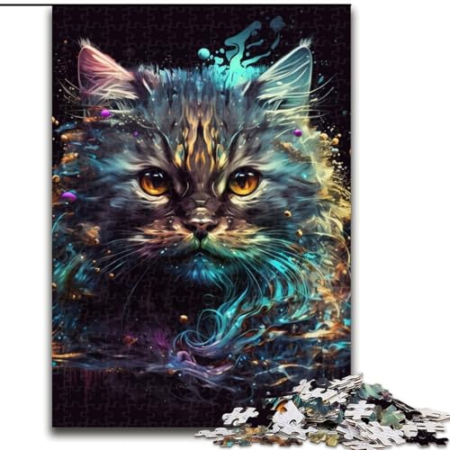 1000-teiliges Puzzle Fantasy Cat, Größe 26x38cm, anspruchsvolles Denkspiel für Teenager, unterhaltsames interaktives Spiel für die ganze Familie von ZKYUBEK