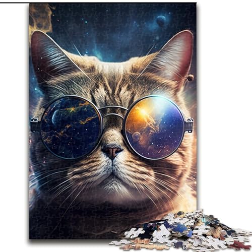 1000-teiliges Puzzle Fantasy Cat, Größe 26x38cm, anspruchsvolles Denkspiel für Teenager, unterhaltsames interaktives Spiel für die ganze Familie von ZKYUBEK