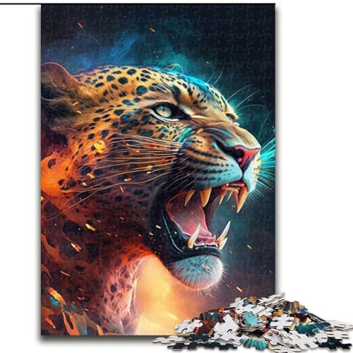 1000-teiliges Puzzle Fantasy Leopard, Größe 26x38cm, anspruchsvolles Denkspiel für Teenager, unterhaltsames interaktives Spiel für die ganze Familie von ZKYUBEK