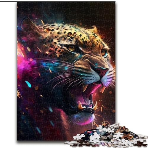 1000-teiliges Puzzle Fantasy Leopard, Größe 26x38cm, anspruchsvolles Denkspiel für Teenager, unterhaltsames interaktives Spiel für die ganze Familie von ZKYUBEK