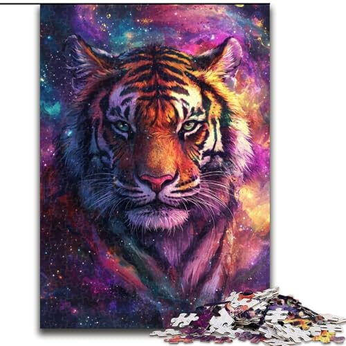 1000-teiliges Puzzle Galaxie-Tiger, Holzpuzzle, Größe 50x75cm, anspruchsvolles Denkspiel – entspannendes Spielzeug für Teenager von ZKYUBEK