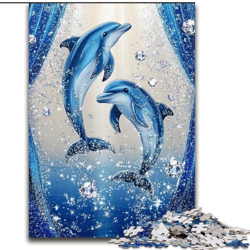 1000-teiliges Puzzle-Geschenk, Diamant-Delfin, Holzpuzzle, 26x38cm, Denksportaufgabe, interaktives Familienspiel, geeignet für Kinder ab 14 Jahren 1000-teiliges Puzzle-Geschenk, Diamant-Delfin, Holzpuzzle, 26x38cm, Denksportaufgabe, interaktives Familienspiel, geeignet für Kinder ab 14 Jahren von ZKYUBEK