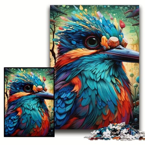 1000-teiliges Puzzle-Geschenk, Farbvogel, Holzpuzzle, 50x75cm, interaktives Familienspiel, DIY-Heimdekor, Gehirn-Herausforderungsgeschenk von ZKYUBEK