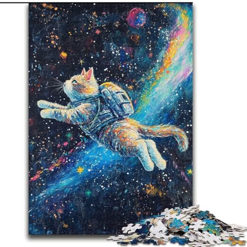 1000-teiliges Puzzle-Geschenk, Katze im Weltraum, Puzzles für Erwachsene, 50x75cm, anspruchsvolles DIY-Dekorationsspiel, interaktives Familienspielzeug 1000-teiliges Puzzle-Geschenk, Katze im Weltraum, Puzzles für Erwachsene, 50x75cm, anspruchsvolles DIY-Dekorationsspiel, interaktives Familienspielzeug von ZKYUBEK