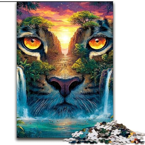 1000-teiliges Puzzle-Geschenk, Löwengesicht-Puzzle für Erwachsene, 50x75cm, anspruchsvolles DIY-Denkspiel für Teenager von ZKYUBEK