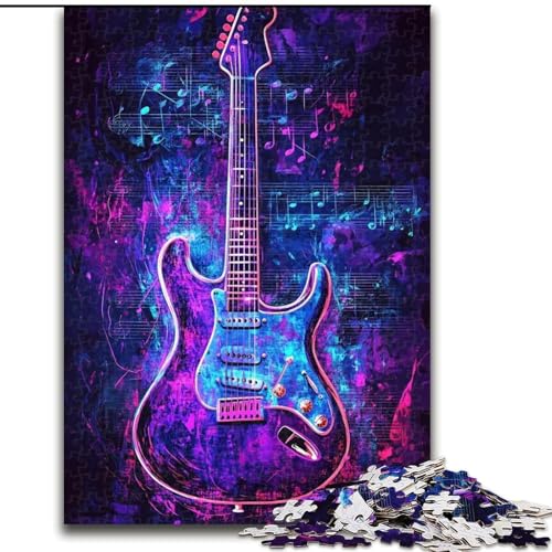 1000-teiliges Puzzle-Geschenk, Neon-Gitarren-Puzzle für Erwachsene, 26x38cm, anspruchsvolles DIY-Denkspiel für Teenager von ZKYUBEK