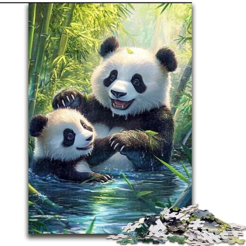 1000-teiliges Puzzle-Geschenk, Panda-Holzpuzzle, 26x38cm, Denksportaufgabe, interaktives Familienspiel, geeignet für Kinder ab 14 Jahren 1000-teiliges Puzzle-Geschenk, Panda-Holzpuzzle, 26x38cm, Denksportaufgabe, interaktives Familienspiel, geeignet für Kinder ab 14 Jahren von ZKYUBEK