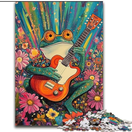 1000-teiliges Puzzle-Geschenk, Vintage-Gitarre, Papp-Puzzle für Erwachsene, 26x38cm, ideal für Verliebte, perfektes Weihnachts-, Neujahrs- oder Valentinstagsgeschenk von ZKYUBEK