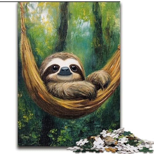 1000-teiliges Puzzle-Geschenk, Waldfaultier-Puzzle für Erwachsene, 26x38cm, anspruchsvolles DIY-Denkspiel für Teenager von ZKYUBEK