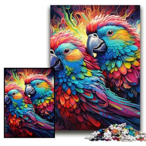 1000-teiliges Puzzle-Geschenk, bunter Papagei, Papp-Puzzle, 26x38cm, Muttertag, Geburtstag, Weihnachten von ZKYUBEK