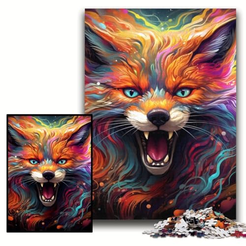 1000-teiliges Puzzle-Geschenk, farbenfrohes Kunst-Fuchs-Holzpuzzle, 50x75cm, Muttertag, Geburtstag, Weihnachten 1000-teiliges Puzzle-Geschenk, farbenfrohes Kunst-Fuchs-Holzpuzzle, 50x75cm, Muttertag, Geburtstag, Weihnachten von ZKYUBEK