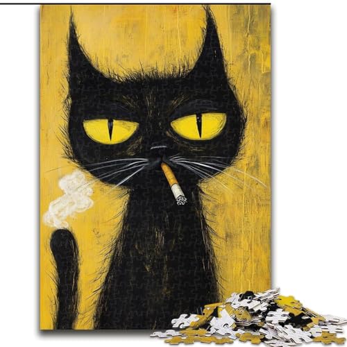 1000-teiliges Puzzle-Geschenk, künstlerische abstrakte Schwarze Katze, Holzpuzzle, 26x38cm, Denksportaufgabe, interaktives Familienspiel, geeignet für Kinder ab 14 Jahren 1000-teiliges Puzzle-Geschenk, künstlerische abstrakte Schwarze Katze, Holzpuzzle, 26x38cm, Denksportaufgabe, interaktives Familienspiel, geeignet für Kinder ab 14 Jahren von ZKYUBEK