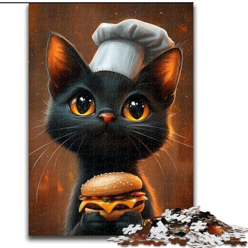 1000-teiliges Puzzle-Geschenk „Katze isst Hamburger“, Holzpuzzle, 26x38cm, Denksportaufgabe, interaktives Familienspiel, geeignet für Kinder ab 14 Jahren 1000-teiliges Puzzle-Geschenk „Katze isst Hamburger“, Holzpuzzle, 26x38cm, Denksportaufgabe, interaktives Familienspiel, geeignet für Kinder ab 14 Jahren von ZKYUBEK