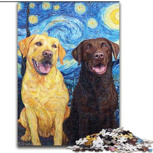 1000-teiliges Puzzle-Geschenk „Labrador unter dem Nachthimmel“ Puzzle für Erwachsene, 50x75cm, anspruchsvolles DIY-Denkspiel für Teenager 1000-teiliges Puzzle-Geschenk „Labrador unter dem Nachthimmel“ Puzzle für Erwachsene, 50x75cm, anspruchsvolles DIY-Denkspiel für Teenager von ZKYUBEK