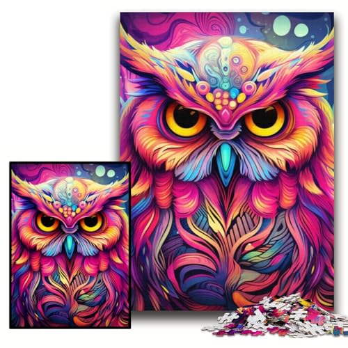 1000-teiliges Puzzle-Geschenk „Rosa Eule“ aus Karton, 26x38cm, Muttertag, Geburtstag, Weihnachten 1000-teiliges Puzzle-Geschenk „Rosa Eule“ aus Karton, 26x38cm, Muttertag, Geburtstag, Weihnachten von ZKYUBEK