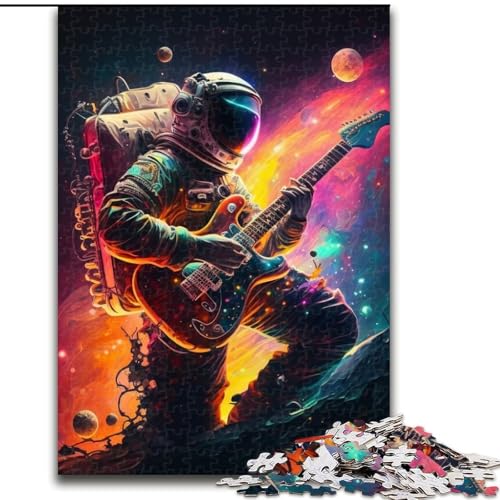 1000-teiliges Puzzle-Geschenk Astronaut spielt Gitarre, Karton-Puzzlegröße 26x38cm, ideal für den Partner, perfektes Weihnachts-, Neujahrs- oder Valentinstagsgeschenk von ZKYUBEK