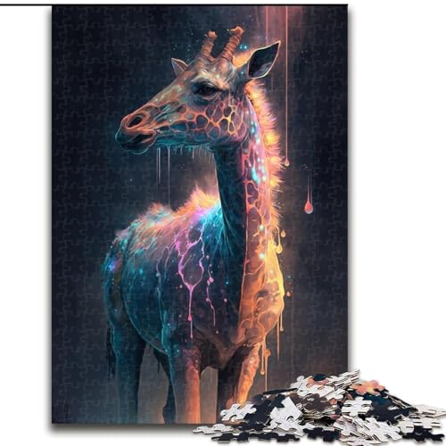 1000-teiliges Puzzle Giraffe malen, Karton-Puzzle, Größe 26x38cm, anspruchsvolles Denkspiel – entspannendes Spielzeug für Teenager von ZKYUBEK