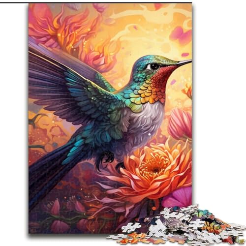 1000-teiliges Puzzle Hummingbird Art, Größe 50x75cm, anspruchsvolles Denkspiel für Teenager, unterhaltsames interaktives Spiel für die ganze Familie von ZKYUBEK