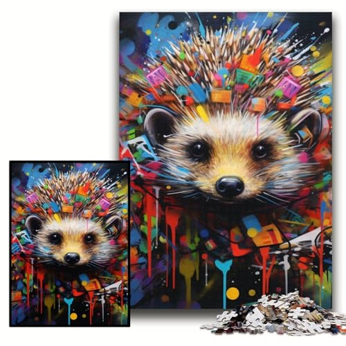 1000-teiliges Puzzle Igel-Graffiti, Holzpuzzle, 50x75cm, Halloween, Weihnachten, Geburtstag 1000-teiliges Puzzle Igel-Graffiti, Holzpuzzle, 50x75cm, Halloween, Weihnachten, Geburtstag von ZKYUBEK