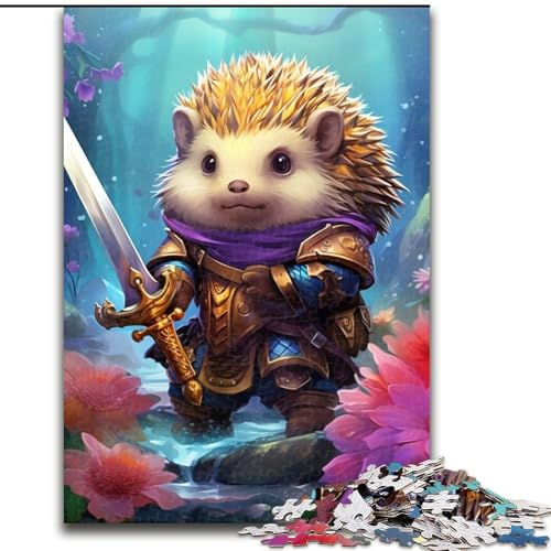 1000-teiliges Puzzle Igel-Krieger, Größe 26x38cm, anspruchsvolles Denkspiel für Teenager, unterhaltsames interaktives Spiel für die ganze Familie von ZKYUBEK