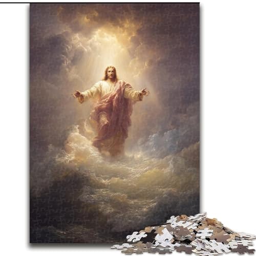 1000-teiliges Puzzle Jesus Jigsaws 1000 Teile für Erwachsene Familieninteraktives Spiel, Gehirn-Herausforderungsgeschenk 50X75CM von ZKYUBEK