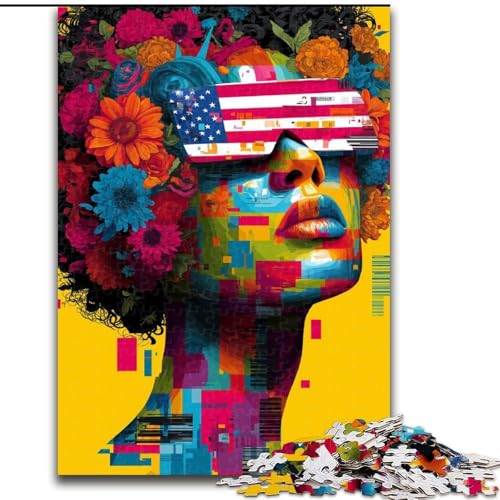 1000-teiliges Puzzle Künstlerische Frau, Holzpuzzle, 50x75cm, anspruchsvolles Denkspiel – entspannendes Spielzeug für Teenager 1000-teiliges Puzzle Künstlerische Frau, Holzpuzzle, 50x75cm, anspruchsvolles Denkspiel – entspannendes Spielzeug für Teenager von ZKYUBEK