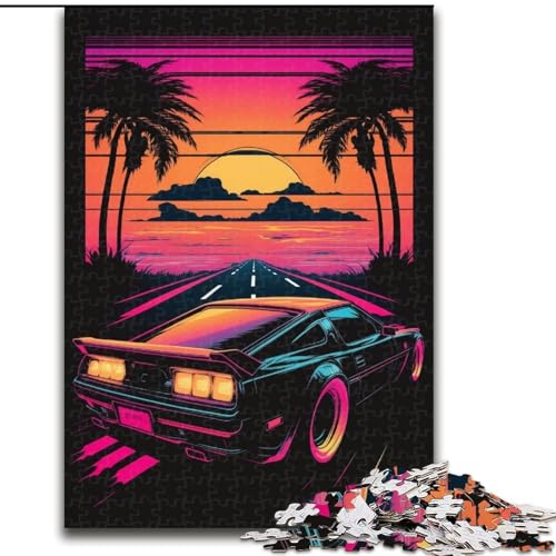 1000-teiliges Puzzle Neonlandschaft, Holzpuzzle, Größe 50x75cm, anspruchsvolles Denkspiel – entspannendes Spielzeug für Teenager von ZKYUBEK