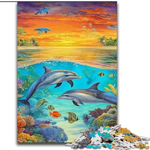 1000-teiliges Puzzle Ozean-Delfin, Holzpuzzle, 50x75cm, anspruchsvolles Denkspiel – entspannendes Spielzeug für Teenager 1000-teiliges Puzzle Ozean-Delfin, Holzpuzzle, 50x75cm, anspruchsvolles Denkspiel – entspannendes Spielzeug für Teenager von ZKYUBEK