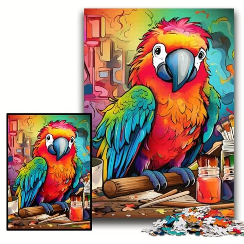 1000-teiliges Puzzle Papagei, Holzpuzzle für Erwachsene, 50x75cm, Muttertag, Geburtstag, Weihnachten von ZKYUBEK