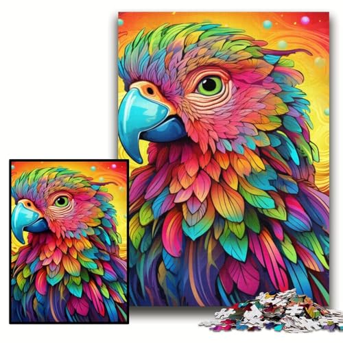 1000-teiliges Puzzle Papagei, Holzpuzzle für Erwachsene, 50x75cm, Muttertag, Geburtstag, Weihnachten von ZKYUBEK