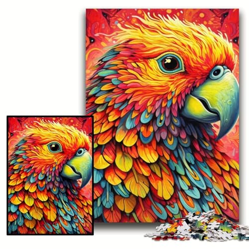1000-teiliges Puzzle Papagei Holzpuzzle 50x75cm Perfekt für Halloween, Weihnachten, Geburtstagsgeschenk von ZKYUBEK