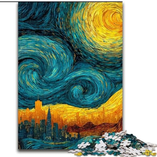 1000-teiliges Puzzle Sternenhimmel, Holzpuzzle, 50x75cm, anspruchsvolles Denkspiel – entspannendes Spielzeug für Teenager von ZKYUBEK