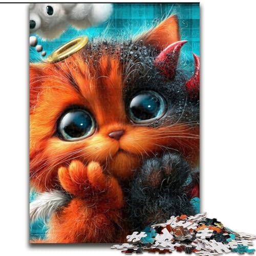 1000-teiliges Puzzle Teufelskätzchen, 26x38cm, Familie und Freunde, geeignet für Kinder ab 14 Jahren von ZKYUBEK