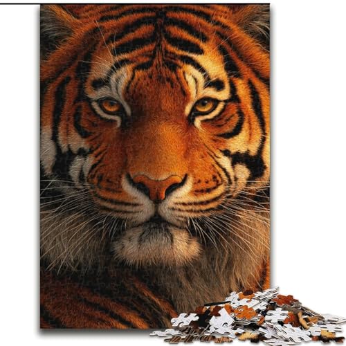 1000-teiliges Puzzle Tiger aus Holz, 50x75cm, anspruchsvolles Denkspiel – entspannendes Spielzeug für Teenager von ZKYUBEK