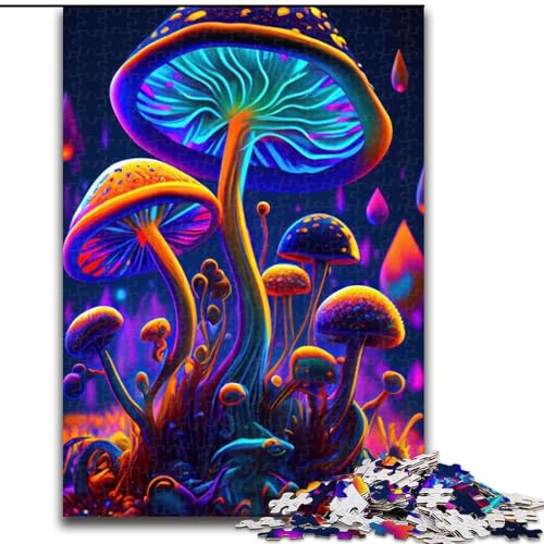 1000-teiliges Puzzle Trippy Mushrooms, anspruchsvolle Puzzles, Größe 26x38cm, anspruchsvolles Denkspiel – entspannendes Spielzeug für Teenager von ZKYUBEK